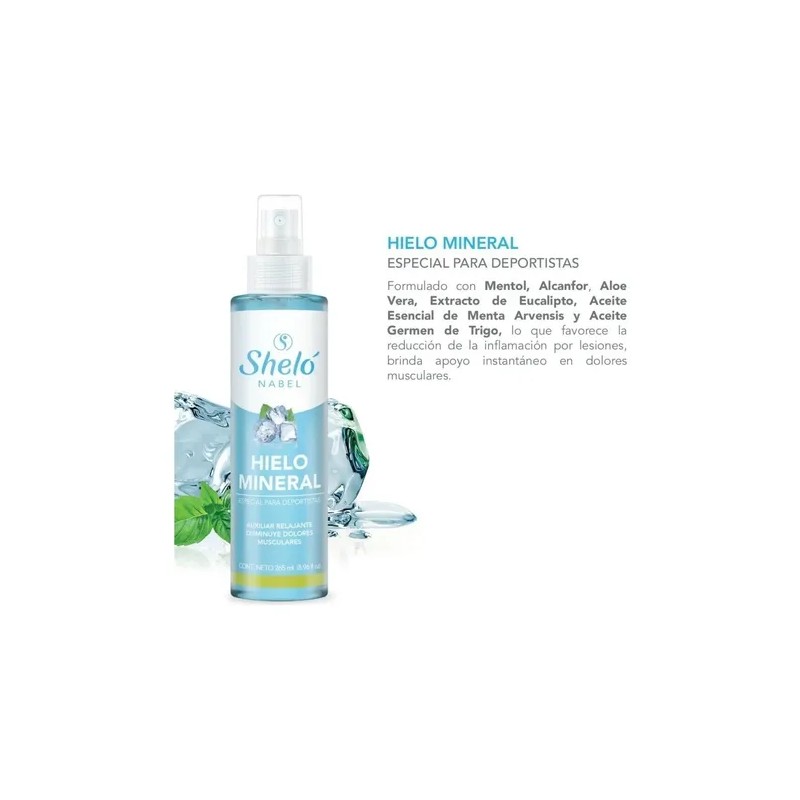 3 Hielo Mineral Shelo Nabel Relajante Muscular 256 Ml