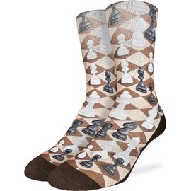 Good Luck Sock Men's Chess Board Socks, Adult, Shoe Size 8-13