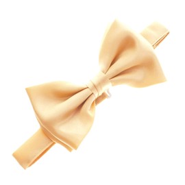 My Lello Classic Baby Pre- Tied Satin Adjustable Bow Tie Solid Formal Tuxedo Style - Light Gold