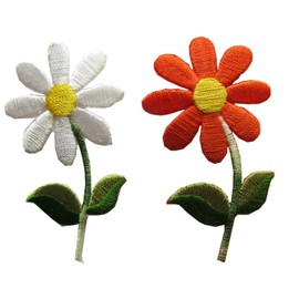 #3678 Lot 2PCS Flower Embroidery Iron On Applique Patch