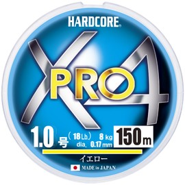 Duel Hardcore H3863-Y PE Line, No. 1, HARDCORE X4 PRO, 492.2 ft (150 m), Yellow