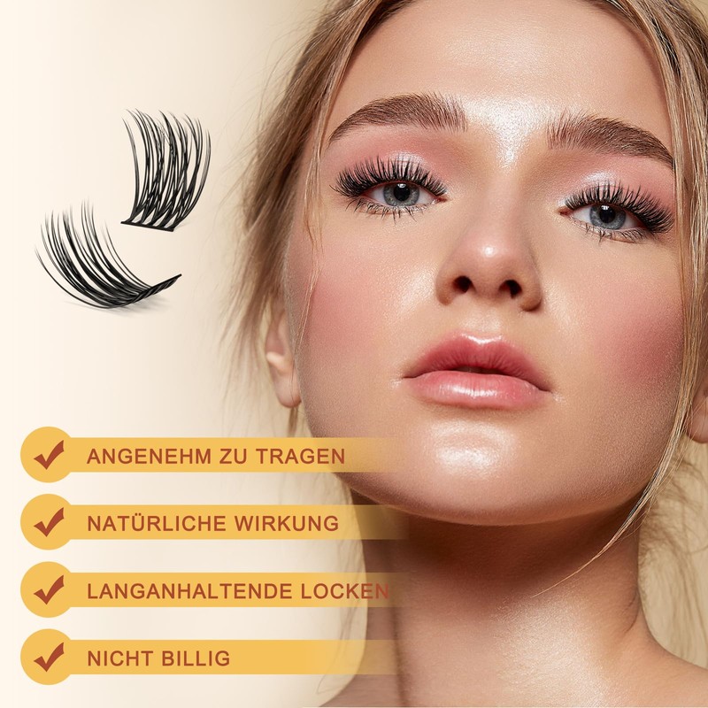 QUEWEL Pack of 84 Eyelash Clusters, Mix 10-16 mm Lash