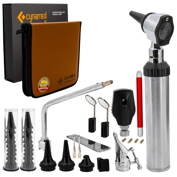 CynaMed ENT Diagnostic Kit - Ear, Nose, Throat Examination Instruments