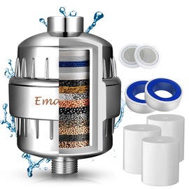 Filtro de Ducha Agua Universal de 25 Etapas - Incluye 3 Cartuchos de Filtro Reemplazable- Purificador de Agua para Elimina Cloro/Impurezas Olores Para Todo Tipo de Cabezas de Duchas y Regaderas Marca