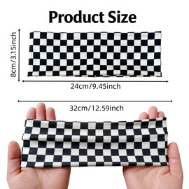 4 Pack Plaid Headbands for Women, Wide Checkered Head Bands for Women's, Wide Soft Stretchy Fabric Headbands, Cute Fashion Retro Hair Accessories for Daily Wear, Workout, Makeup, Cosplay