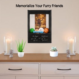 Favonuovy Pet Memorial Shadow Box Keepsake 9.3x13 Dog Memorial Gifts for Loss of Dog Death Sympathy and Remembrance Gift Large Pet Memorial Picture Frame Display Case with Deep Drawer