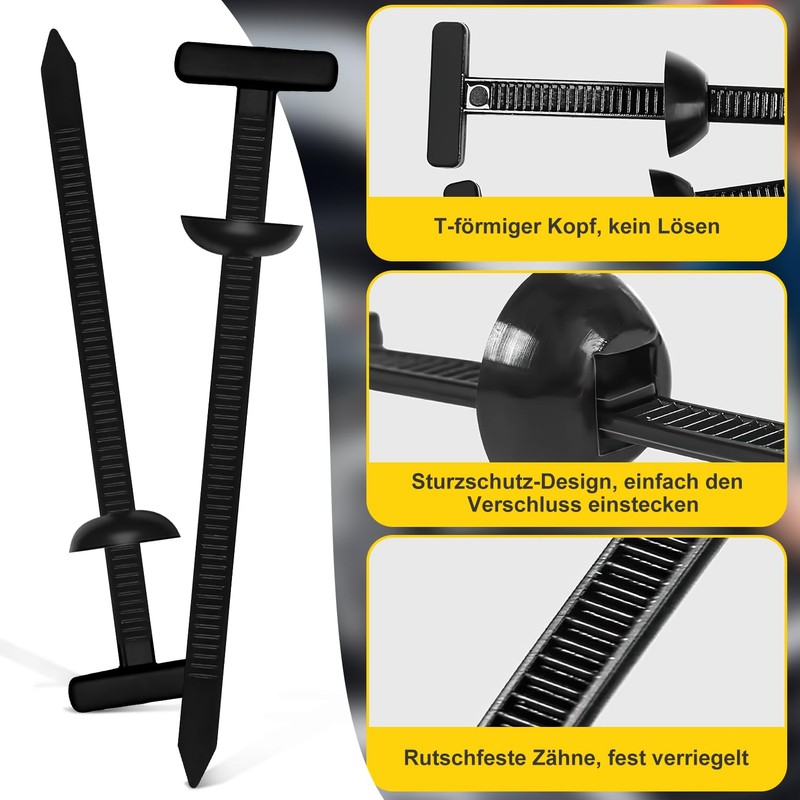 Niuny Universal Cable Ties Buckle, Pack of 100, Nylon Cable