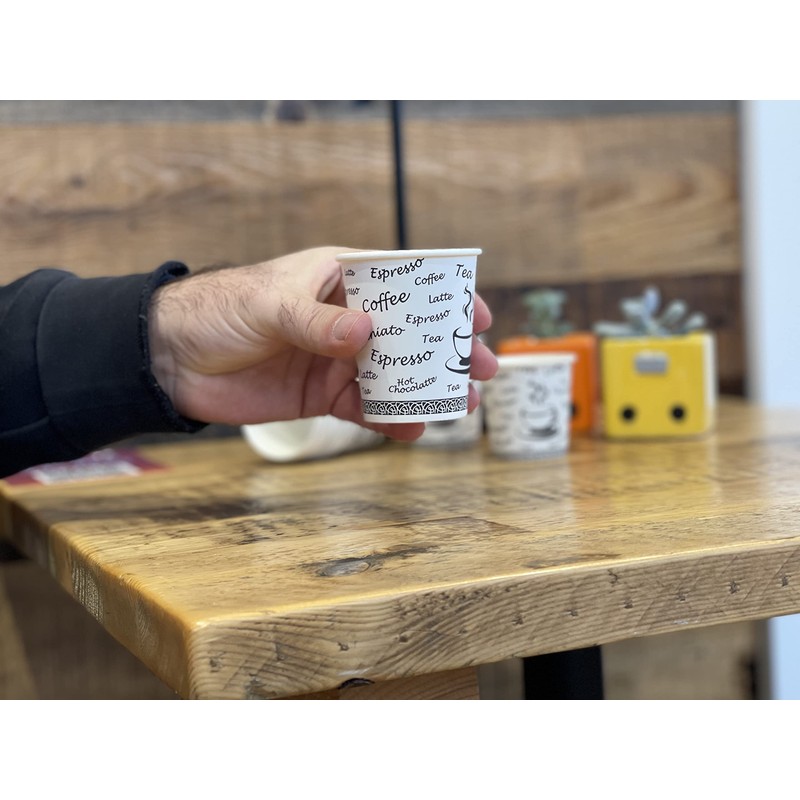 MOXVIO 50 x 4oz (120cc) Single Wall Printed Paper Cups