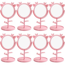 Super Ubelle 8 Pcs Deer Ear Vanity Mirror for Girls Slumber Party