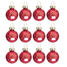 Mini Mushroom Baubles - Set Of 12