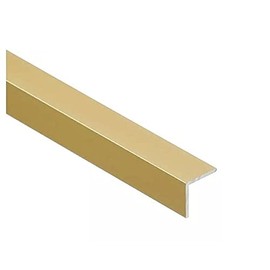 Aluminum Anodised Angle Equal-Sided Trim, Angle Bar, Corner Strip Protector, Straight Edge, Multiple Sizes 1 Metre GOLD and SILVER TMW Profiles (Gold, 15x15 (0.59in x 0.59in))