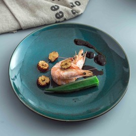 UNICASA Cremic Dessert Plates Set of 4-8 Inch Ceramic Dinner Plates Dinnerware Oven Microwave Safe for Salad, Scratch Resistant, Kitchen Serving Dish, Olive