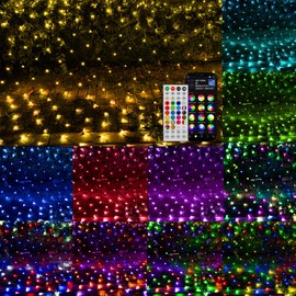 Dazzle Bright Smart Christmas 360 LED Net Lights, 12FT x 5 FT WiFi RGB Color Changing String Lights with Remote & APP Control, Christmas Decorations for Indoor Outdoor Xmas Party Yard Garden Decor