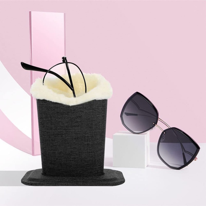 Operitacx 2 Pieces Plush Lined Glasses Holder Glasses Stand Case