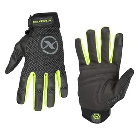 Flexzilla GH360L High Dexterity FlexFit, Polyurethane Palm, Black/ZillaGreen, L Mechanic Gloves, Large