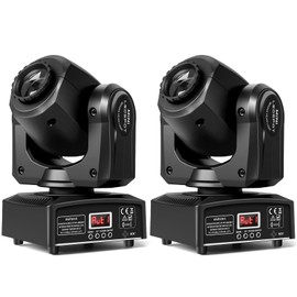 U`King Stage Lights Moving Head Lights 8 Gobos 8 Colors 11 Channels 25W Spotlights DMX 512 with Sound Activated for Wedding DJ Party Stage Lighting 2PCS