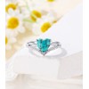 DOLIOX Real Turquoise Ring for Women Heart Shape Genuine Stone