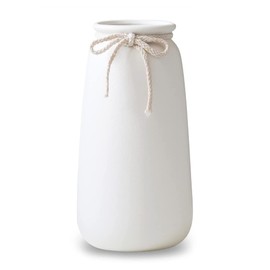 JUZAI Tall 10'' White Ceramic Vases for Home Decor Table Centerpieces, Classic Decorative Flowers Vase for Pampas Grass