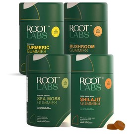 Root Labs Ultimate Gummy Pack | Shilajit, KSM 66 Ashwagandha, Sea moss, Black Seed Oil, Lions Mane, Cordyceps, Reishi, Turmeric | 60 Gummies x 4