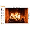 WOLADA Christmas Fireplace Backdrop Fire Backdrop Bonfire Backdrop Burning Firewoods