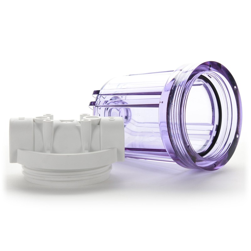 Hydronix HF3-5CLWH12, 5" Clear Housing with White Rib Cap For