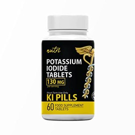 Nature's Fusions Potassium Iodide Radiation Tablets 130 mg - (60 Tablets) EXP 10/2032 - Ki Pills Potassium Iodine Tablets for Radiation - Potassium Iodine Pills YODO Naciente, Anti Nuclear Fallout Pills