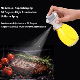 FengRMaT Oil Mister Spray Bottle for Cooking, 200ml Glass Olive Oil Spray Bottle, Kitchen Gadgets Accessories for Air Fryer, Olive Oil Sprayer Mister, Widely Used for Salad Making, Baking, Frying,BBQ