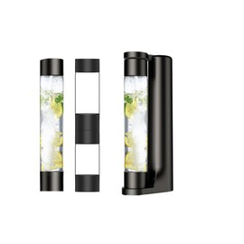 Sparkling Water Maker, Soda Water Carbonator Fruits for Home, Seltzer & Carbonated Beverage Dispenser, with 1x1L BPA Free Bottle, Plus 2 Portable Bottle for travel,Screw-in 60L CO2 not included,BK