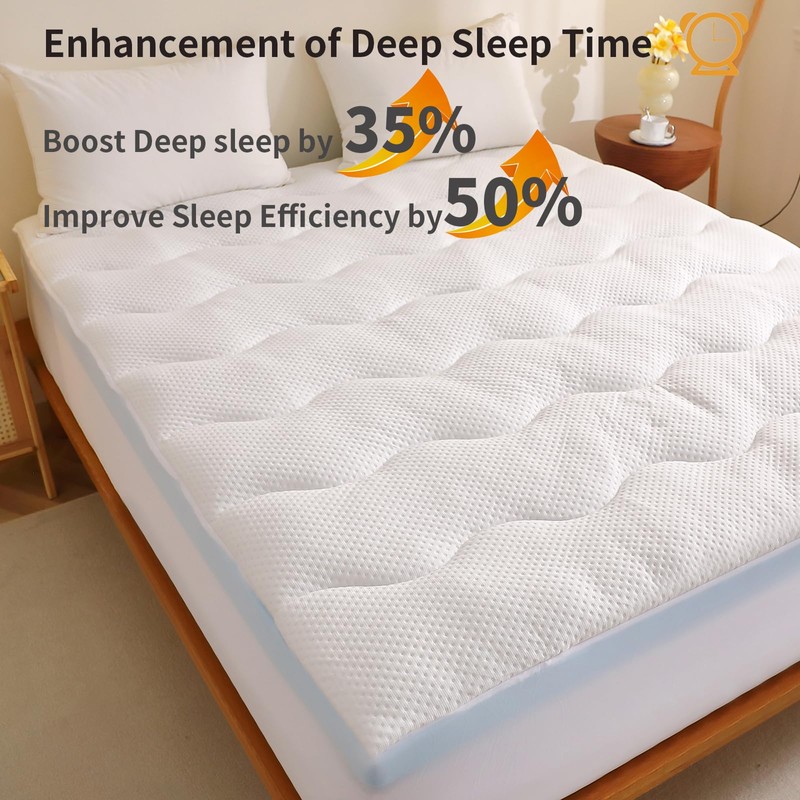 4 inch Dual Layer Queen Mattress Topper for Back Pain