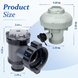 Pool Plunger Valve 12355 Large Inlet Air Nozzle Fits for Intex Above-Ground Pool Parts Replacement, On/Off Plunger Valve with Strainer also Compatible Frame Set & Ultra Frame Pool