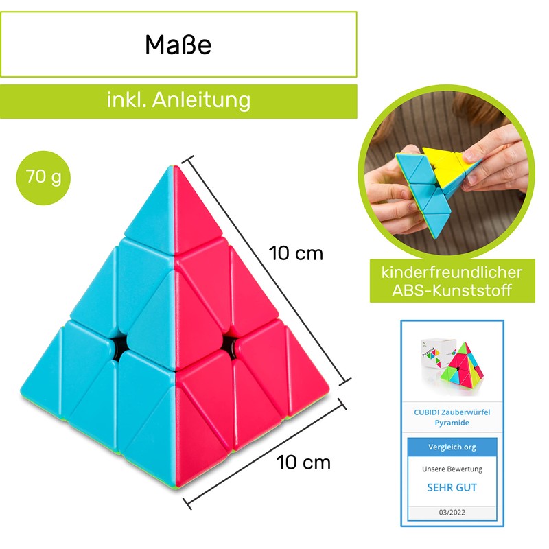 CUBIDI® - Magic Cube Pyramid - Exciting Pyraminx Brainteaser for