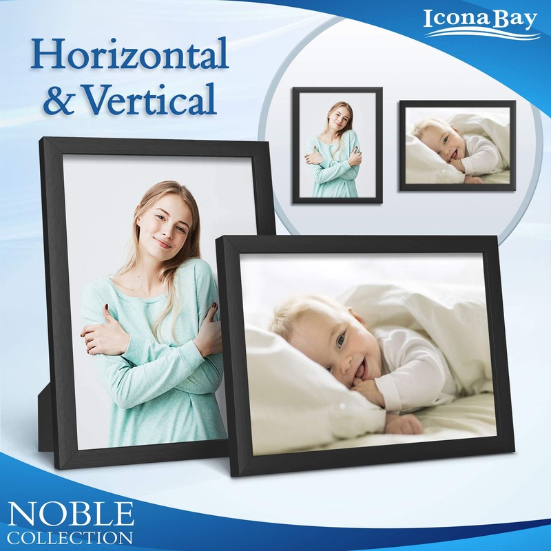 Icona Bay 5x7 (13x18 cm) Black Picture Frame, Modern Professional
