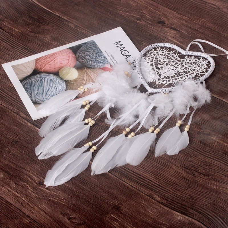 Srliya Atrapasueños con Forma de Corazón Hueco, Tejido a Mano,