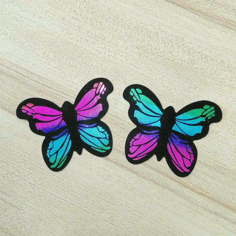 Celamirio Iridescence Butterfly Stickers Disposable Nipple Covers 2 Pairs