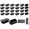 24PCS Rectangular End Caps 25 * 50mm,Black Plastic Plugs,Insert Plugs