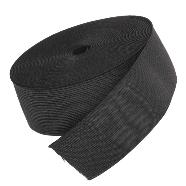 The Bead Shop Flat Elastic Wide Bands | Stretch Band Sewing Elastic | Waistbands, Sewing Crafts, Wig Making | 6 metres (Black, 50mm)