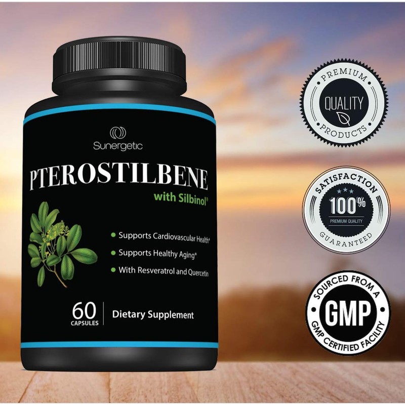 Premium Pterostilbene Supplement – Pterostilbene with Resveratrol & Quercetin –