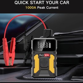 Blackspike Car Jump Starter, Jump Starter Pack 1000A 37Wh for 12V Vehicles, Portable Lithium Jump Box, Auto Battery Booster with Jumper Cables