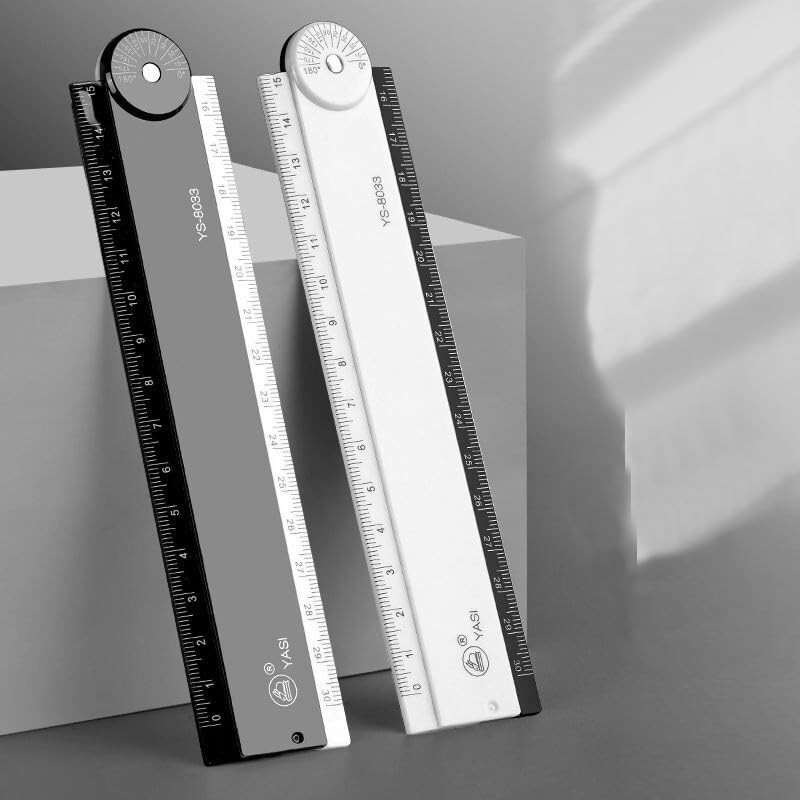 12 Inch Folding Ruler, 2 Pack Acrylic Folding Ruler Angle