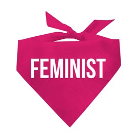 Feminist Dog Bandana | 100% Cotton Adjustable Triangle | Made in USA | Women's History Month | Girl Power | Female Rights | Hot Pink One Size (43)