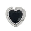 Wrapables Heart Shaped Purse Hook Hanger with Rhinestones, Black