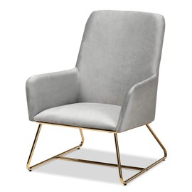 Baxton Studio Chairs, Grey/Gold