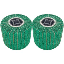 JONAS C 2 Pcs 240 Grit Abrasive Drawing Wheel Burnishing Wheel, Finishing Flap Sanding Drum, 4.7" x 4" Surface Conditioning Tool Drum for Metal