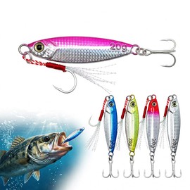 5PCS Sea Fishing Lures 20g Metal Fishing Spinners Tackle with Treble Hooks