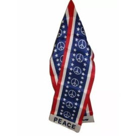 RFCO USA Stars & Peace Symbols Lightweight Flag Printed Knitted Style Scarf 8"x60"