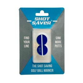 Shot Saver | Golf Ball Marker | Blue | Silver | Golf | Golf Course Marker | 8 Shape