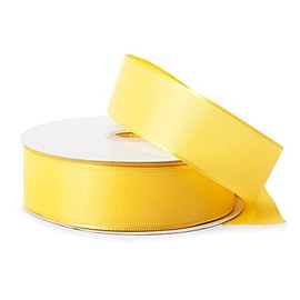 1 Pack, Bright Yellow Wired Fabric Florist Ribbon, 1-1/2"x50 Yards for Spring Gift Wrapping and Easter Baskets