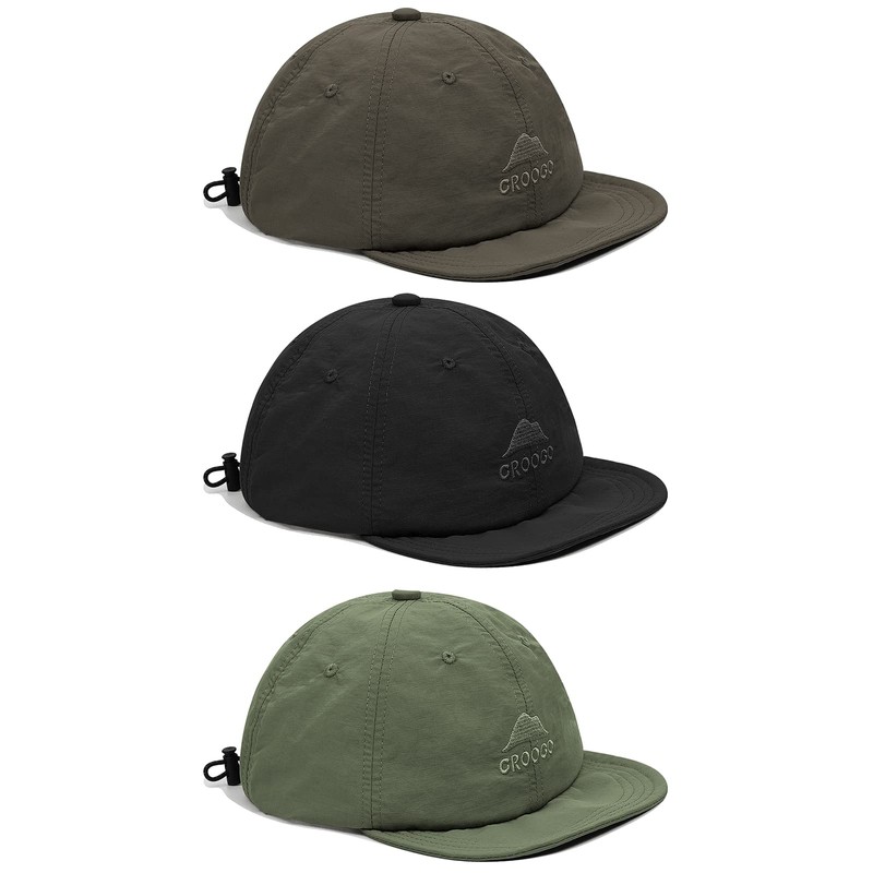 Clakllie Flat Brim Baseball Cap Soft Short Bill Cap Nylon