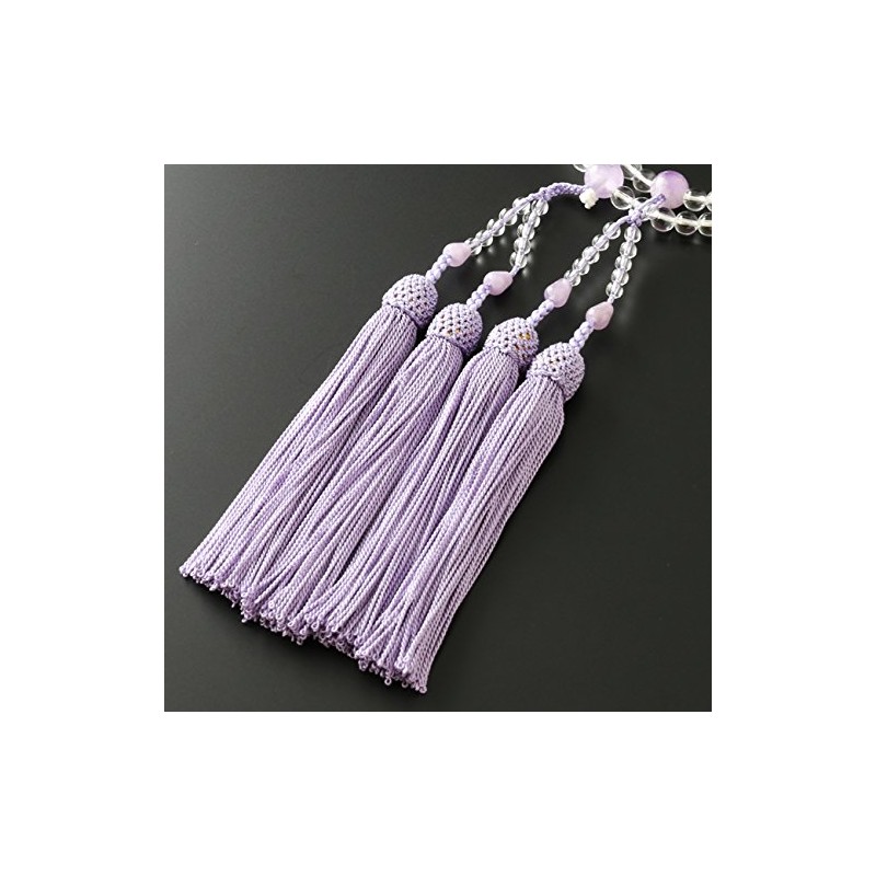 京仏壇はやし 数珠 八宗用 (八宗兼用) 本水晶 藤雲石入り (女性用) 正式 本式 【