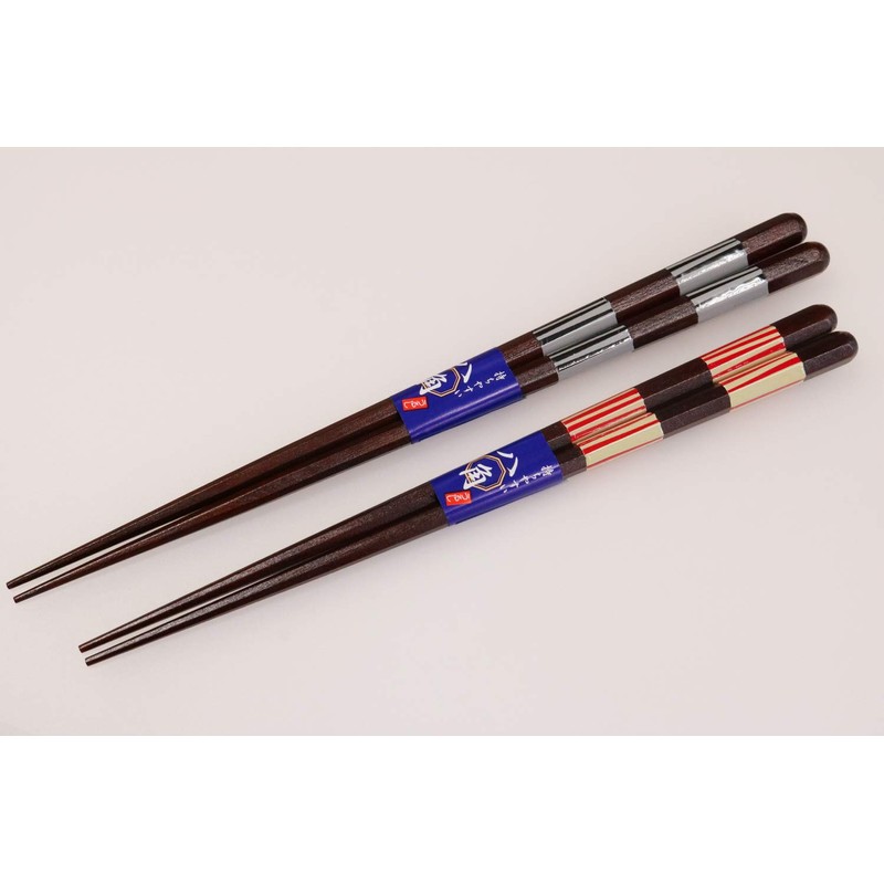 Ishida Painted Chopsticks Octagonal Vertical Stripe, Made in Japan, 8.9